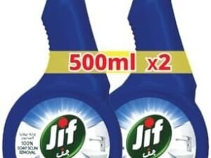JIF Ultra Fast Cleaner Spray, for Bathroom, 100% soap & limescale removal, 500ml x 2