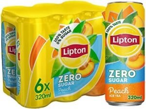 Lipton Zero Sugar, Peach Iced Tea, 320Mlx6
