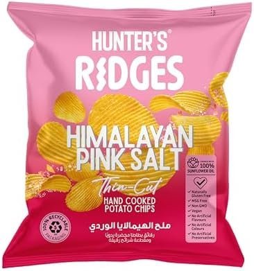 B0BSFLDMC7-0-1730911965755.jpeg Hunter's Gourmet Himalayan Pink Salt Potato Chips Ridges 40.0 grams, 1