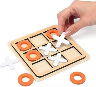 ECVV Wooden Board Tic Tac Toe Game