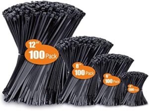 Zip Ties Assorted Sizes(4”+6”+8”+12”)