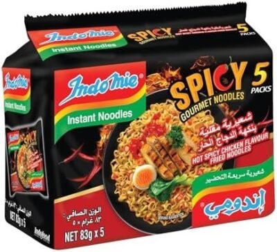 B0CMTRYF7M-0-1730912747080.jpeg Indomie Hot Spicy Chicken Fried Gourmet Noodles, Halal Certified - 5 Packs Each 83g