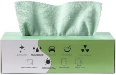ECVV Microfiber Cleaning Cloth Rags in A Box (20 Count) -7.9" x 7.9"