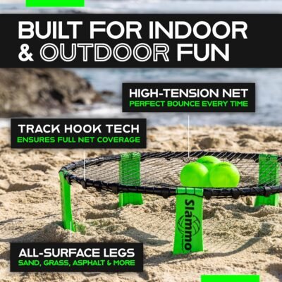 GoSports Slammo Game Set (Includes 3 Balls, Carrying Case and Rules) - Outdoor Lawn, Beach & Tailgating Roundnet Game for Kids, Teens & Adults